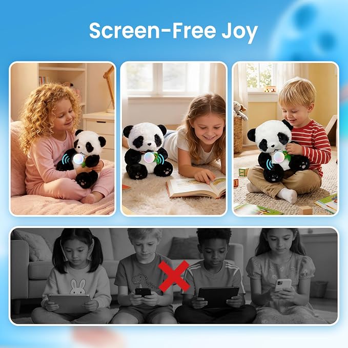 AI toys for kids, Interactive ai companion kids plush panda, Designed specifically for kid's development, No screen educational toys, Smart ai stuffed animal for 3+Kids, 2026 emotional support gifts