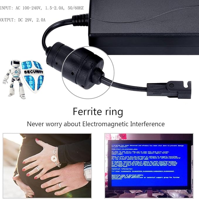29V AC/DC Adapter for VIVO DESK-KIT-1B6B DESK-KIT-1B7B-36 Electric 60x24 inch/71x36 inch Standing Desk Workstation Home Office Desk Switching Power Supply Cord Charger Cable PSU