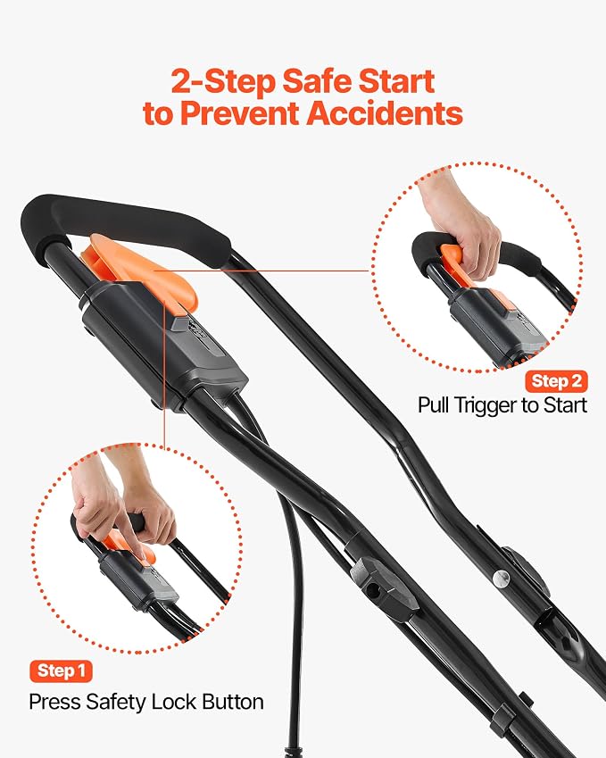 VEVOR Corded Electric Snow Shovel, 12A 17 inch Snow Shovel, 60° Adjustable Chute, 20 ft Throwing Distance, Snowthrower with Dual Safety Switch, Winter Ice Removal Tool for Driveway Sidewalk Patio