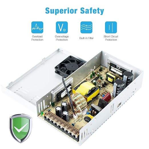 Hosyond AC 110V/220V to DC 12V 30A 360W Regulated Universal Switching Power Supply Transformer Adapter LED Driver for LED Strip, CCTV Camera System
