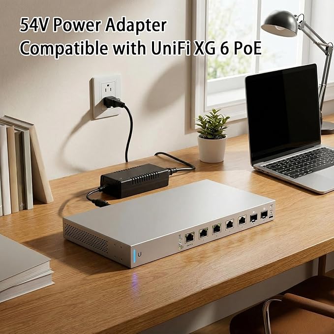 54V AC/DC Adapter Replacement for Ubiquiti UniFi XG 6 PoE US-XG-6POE | 210W Power Supply Compatible with ADS-210NX-48-1 540210E USW-Ultra-210W 6/8 Port Network Switch