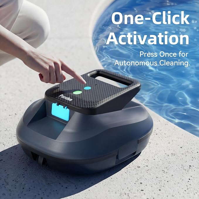 X2 Robotic Pool Vacuum, Cordless Pool Cleaner with 200-Min Runtime, Auto-Parking, 3.3h Fast Charging, for Above-Ground & Flat-Bottom Inground Pools up to 1290 sq.ft, Blue