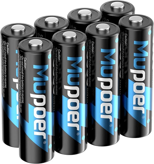 Rechargeable AA Batteries 8 Count,Lithium Battery A 1.5V 3000mWh,Double A Rechargeable Battery,Pilas Recargables AA,Li ion Two A Batteries for Blink Xbox Long Lasting Blue