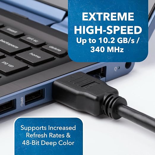 OREI Ultra High Speed 4kHDMI Cable 6ft – High-Speed 10.2Gbps, 3D, ARC, Ethernet – Premium 6ft HDMI Cable for TVs, Monitors, Home Theater & Gaming (4 Pack)