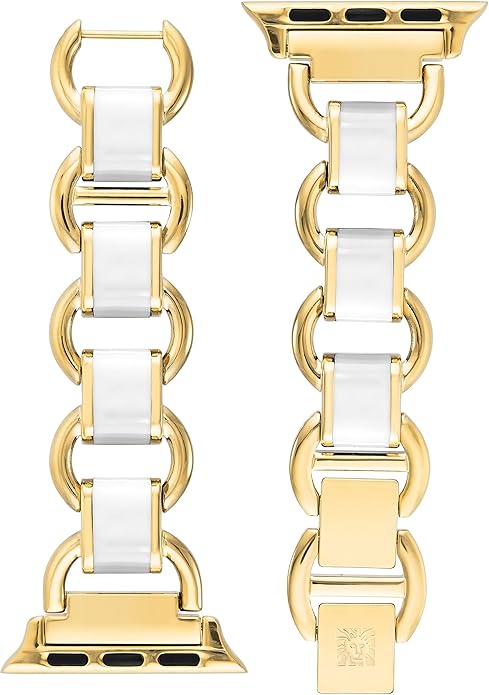 Anne Klein Fashion Chain Bracelet for Apple Watch, Secure, Adjustable, Apple Watch Replacement Band, Fits Most Wrists