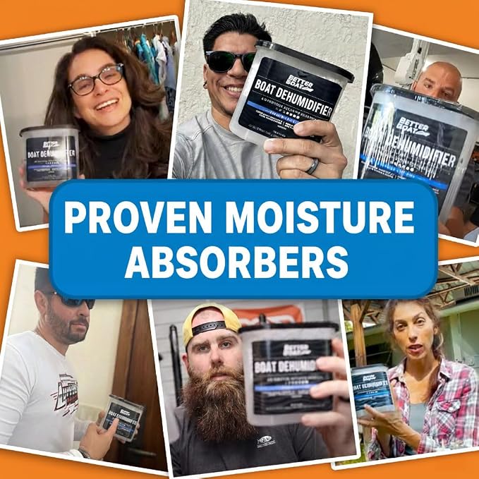 Moisture Absorber with Activated Charcoal Dehumidifier Bucket, Unscented Odor Absorber for Closet Basement Bathroom Boat RV, Disposable No Refill - Better Boat