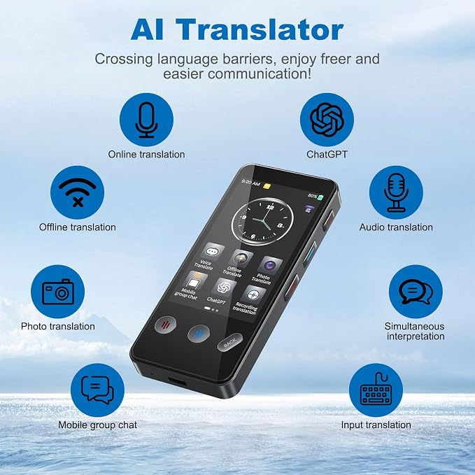 Language Translator Device No WiFi Needed, Instant Two-Way Translator Device for All Languages, 139+ Languages High Accuracy Real-Time Translation Device with Online Offline Photo for Travel, Business