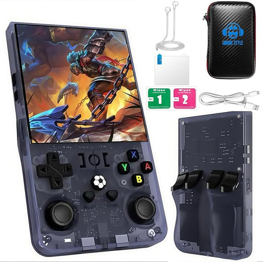 2025 Upgraded R36MAX Retro Handheld Game Console,128GB Built-in 22,000+ Classic Games,Portable Open Source Linux System,4.0-inch 4K HD IPS Screen & Video Player (Gray 128G)
