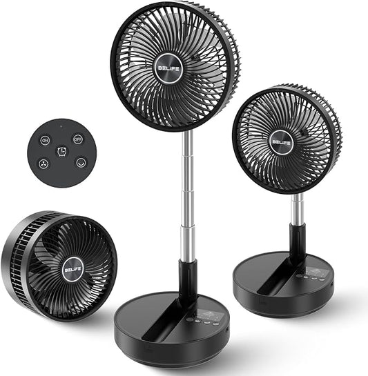 Belife X8 Plus Portable Oscillating Fan, 8'' 7200mAh Rechargeable Battery Powered Operated USB Fan with Remote, Cordless Quiet Standing Foldable Floor Table Fan for Camping Travel Cruise Bedroom