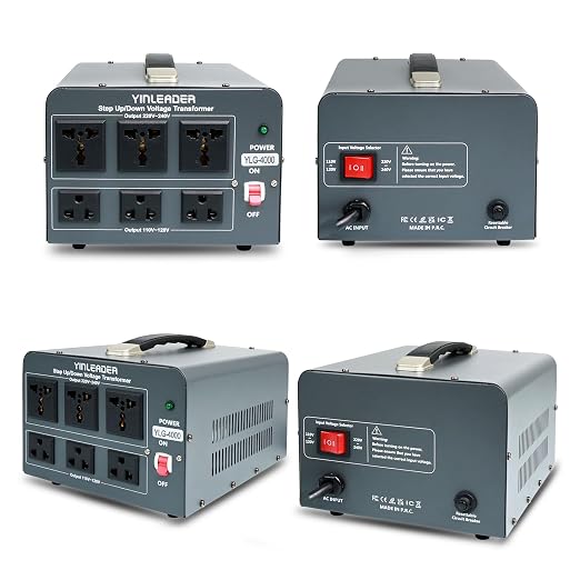 Yinleader 4000W 120V to 240V Voltage Converter Transformer Step Up/Down 110/120V(US/CA/MX) - 220/240V(CN/AU/UK/EU)