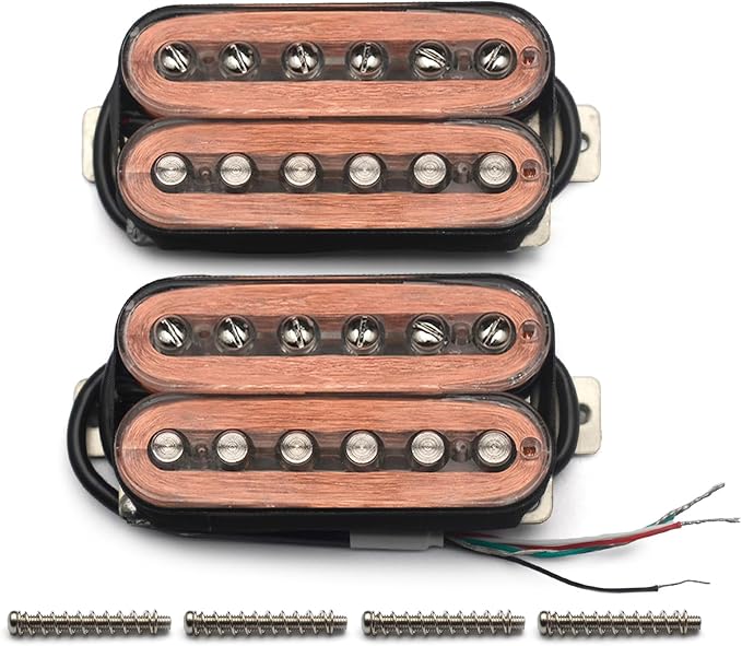 SAPHUE Alnico 2 Electric Guitar Pickup N-50 7-8K/B-52 8-9K Humbucker Alnico II Pickup Double Coil Pickup Guitar parts (Transparent)