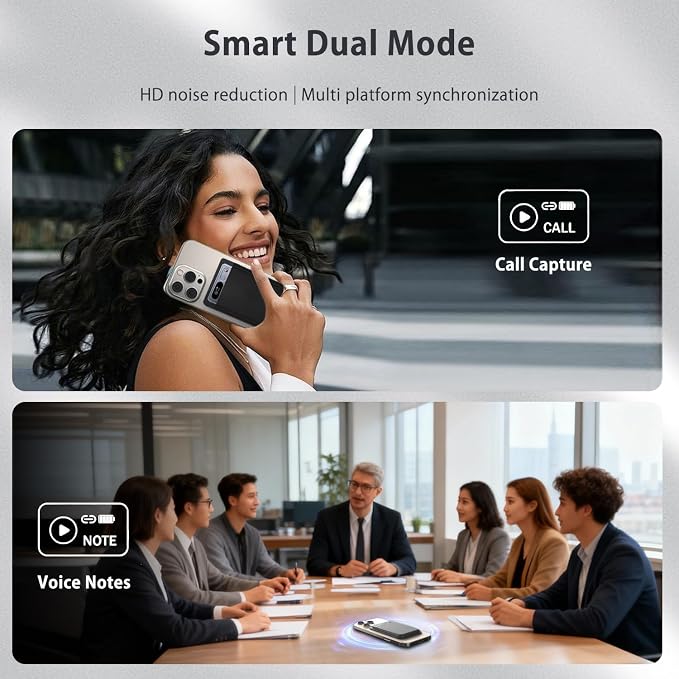 AI Note Taker Device, Smart Voice Recorder with AI Transcription, 64GB Audio Recorder for Meetings, Lectures & Phone Calls, Speech to Text Recorder, App Controlled