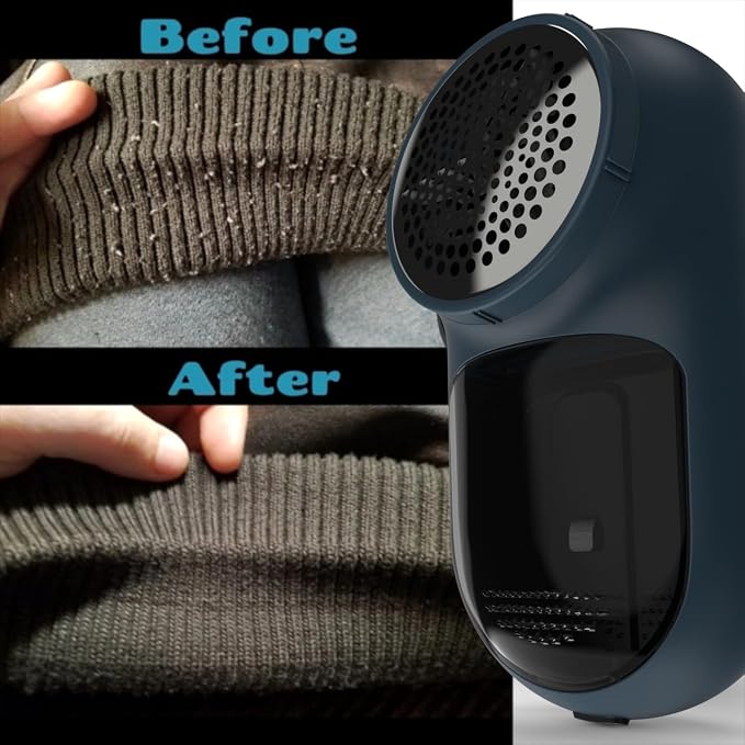Rechargeable Fabric Shaver, Magictec Lint Remover Sweater Defuzzer Lints Fuzzs Pills Pilling Trimmer for Clothes and Furniture -Battery Operated Blue