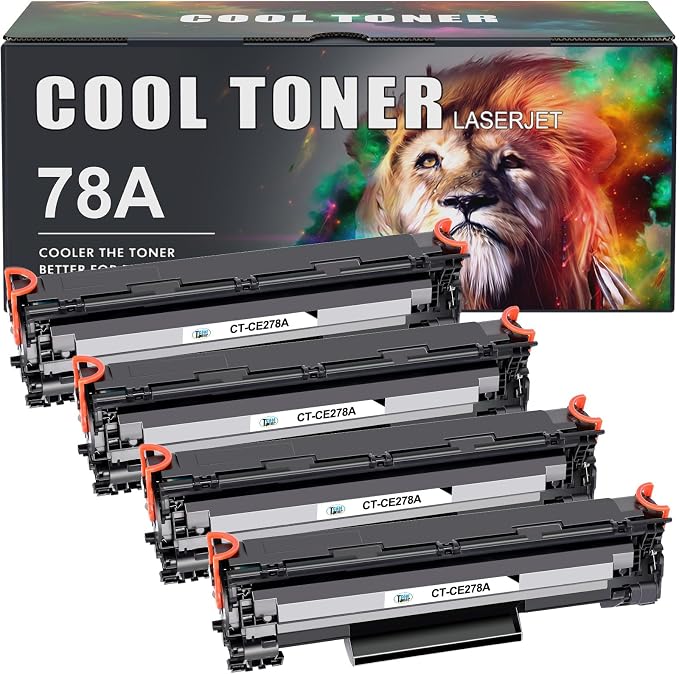 78A CE278A Black Toner Cartridge Replacement for HP 78A CE278A Toner Cartridge for HP LaserJet P1606dn 1536dnf MFP M1536dnf 1606dn P1606 P1566 P1560 Printer Ink -4 Pack