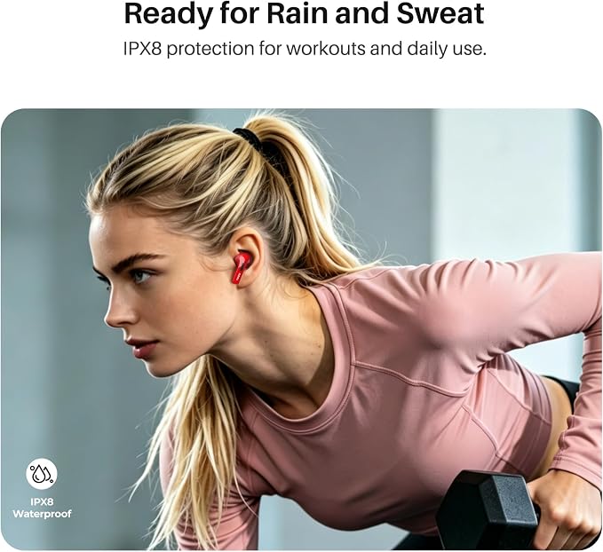 TOZO T20 Wireless Earbuds, Bluetooth 5.3 Headphones with 97H Playtime, IPX8 Waterproof, Dual Mic ENC Call Noise Cancelling, Deep Bass Sound, LED Display, Wireless Charging Case