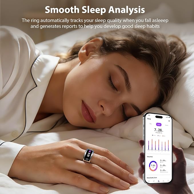 Smart Ring for Women for Men,Fitness Tracker Ring with Monitors Heart Rate,Blood Oxygen,Sleep,Stress and 60 Health Metrics(Sliver, 10)