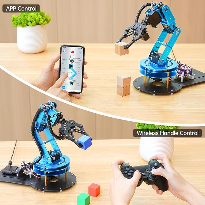 LewanSoul Robotic Arm Kit 6DOF Programming Robot Arm with 5 Servo, Handle, Mechanical Claw and More, PC Software APP Control with Tutorial