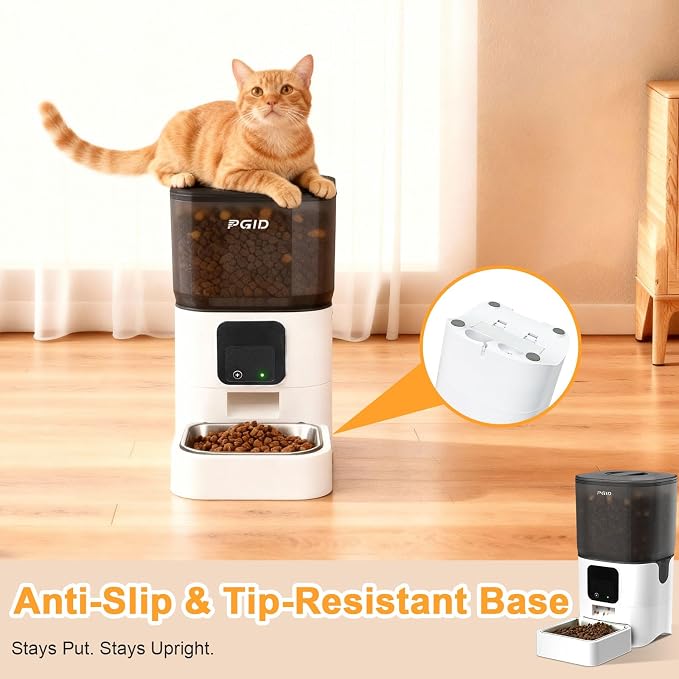 Automatic Cat Feeder 6L Timed Dog Feeder+ Cordless Cat Water Fountain Set, 1500mah Battery Operated Founain