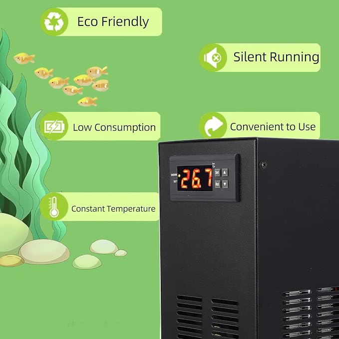 Hydroponic Water Chiller 20L with Tuya APP ControlAquarium Cooling System for Freshwater Marine Fish Tanks, Hydroponic Plant Systems (US Plug)