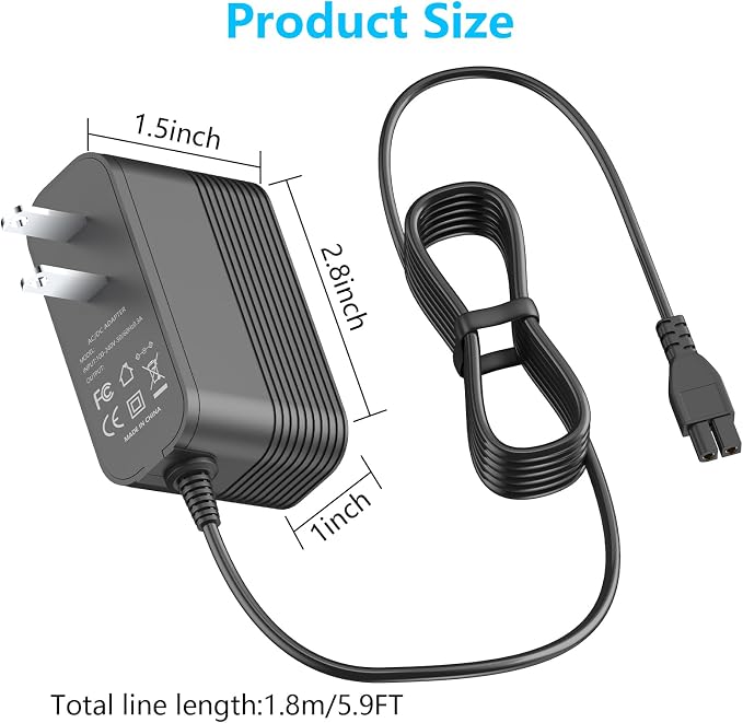 Charger for WYBOT Robotic Pool Cleaner Compatible with WYBOT C2 Vision A and C2 B Cordless Robotic Pool Vacuum Adapter Power Cord