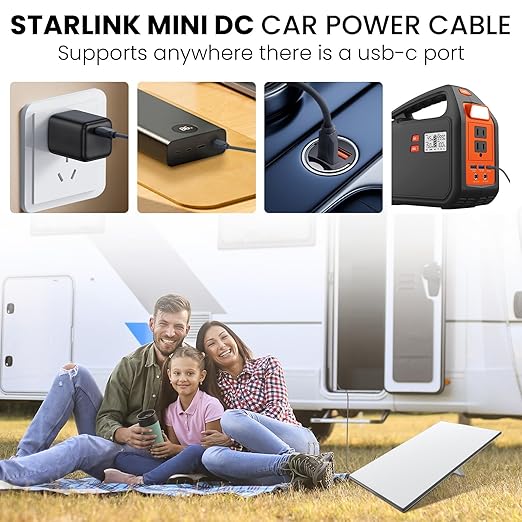 Starlink Mini Cable, Starlink Mini USB C to DC Power Cable, Waterproof Design, Plug and Play, Suitable for Outdoor Camping/Exploration. (10FT)