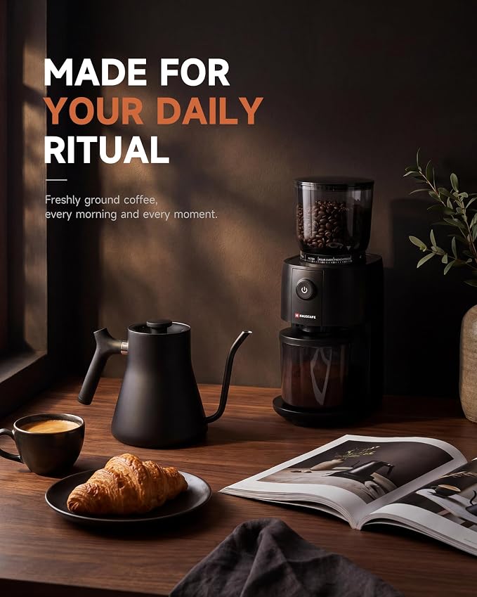 Coffee Grinder, Electric Burr Coffee Grinder with 38 Grind Settings for Espresso, Pour Over & French Press, Conical Burr Coffee Bean Grinder, One-Touch Operation, Easy Clean, Black