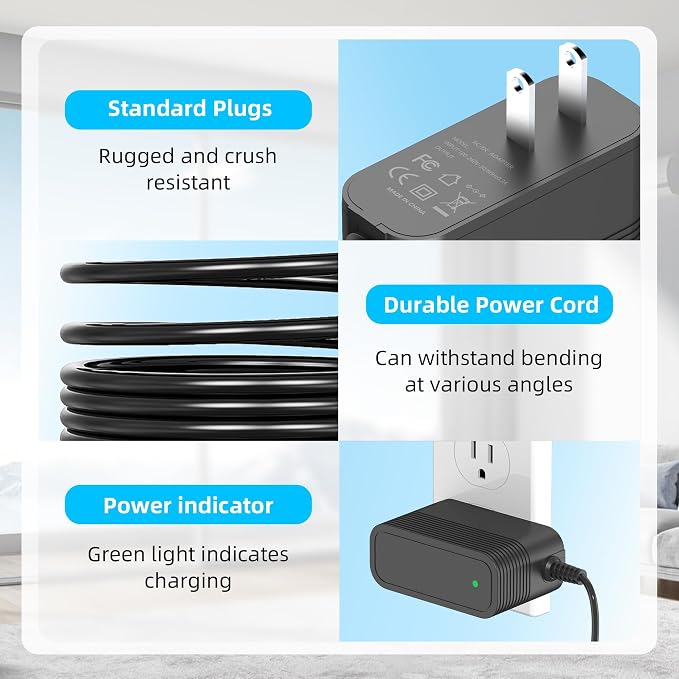 Charger for KOKIDO EV90 XTROVAC 910 Rechargeable Pool Leaf Vacuum 11.1V Battery, Heavy Duty Pool Leaf Vacuum Cleaner Power Cord Replacement
