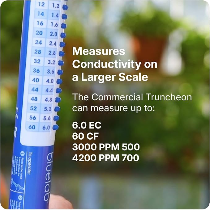 Bluelab TRUNCOMV2 Commercial Truncheon Nutrient Meter with Increased Measurement Range, Digital Conductivity (TDS, EC, ppm 500, ppm 700, CF) Tester in Water, Tool for Hydroponic System and Plant Grow