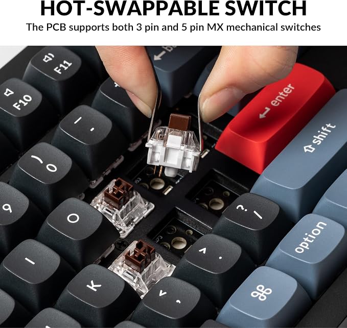 Keychron V6 Wired Custom Mechanical Keyboard Knob Version, Full-size QMK/VIA Programmable Macro with Hot-swappable Keychron K Pro Brown Switch Compatible with Mac Windows Linux Black (Non-Transparent)