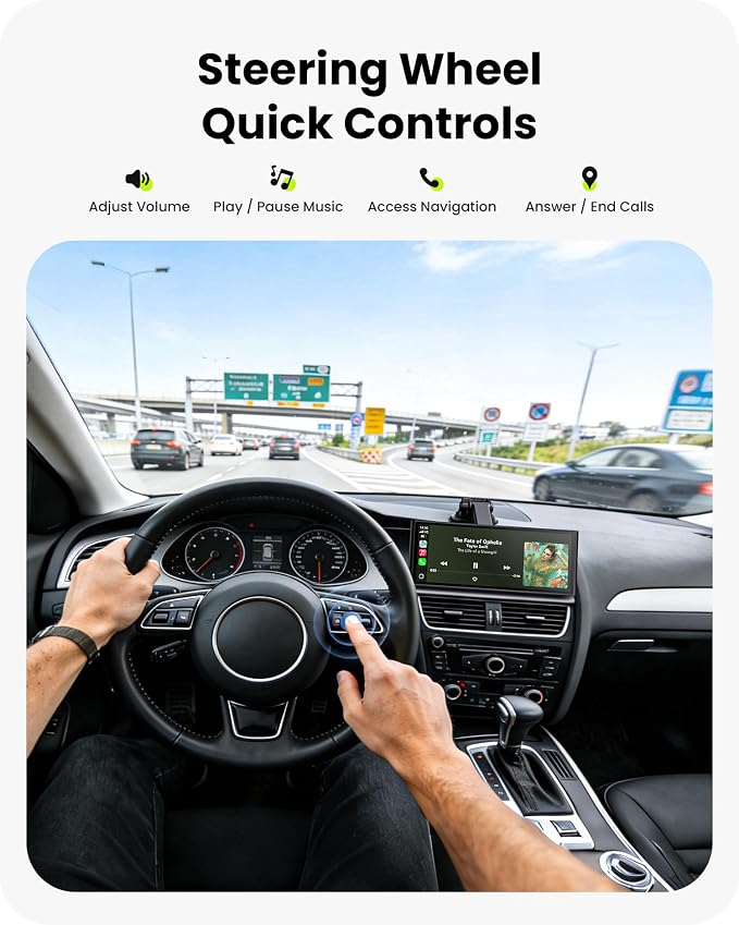 9.26" Wireless Car Play Screen for Apple CarPlay & Android Auto, Portable Car Tablet with Backup Camera, Mirror Link, OTA Updates, Bluetooth 5.2, GPS Navigation, Plug & Play