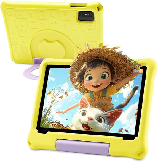 Kids Tablet, Android 15 Tablet for Kids 10 inch with Case, Octa-Core, 8GB+64GB, 1TB TF Expandable Android Tablets for Toddlers, Parental Control, Dual Camera, WiFi 6