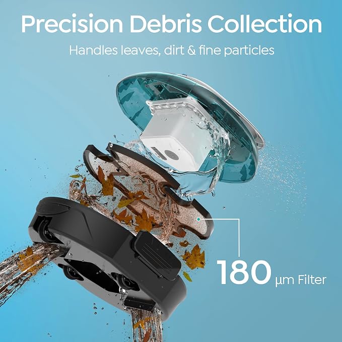 S2 Pool Vacuum Robot for Above Ground Pools, Cordless Operation, 80-Min Runtime, Coverage up to 766 sq ft, Efficient Cleaning Performance, Self-Parking and Easy Maintenance(Obsidian Cyan)