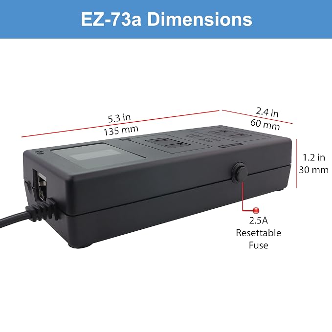 ezOutlet5-2R - Dual Outlet Internet Enabled IP & WiFi Remote Power Switch with Automatic Reboot - iOS | Android | Cloud | Google Home | 2 Web Controllable AC Power Outlets - Model EZ-73a