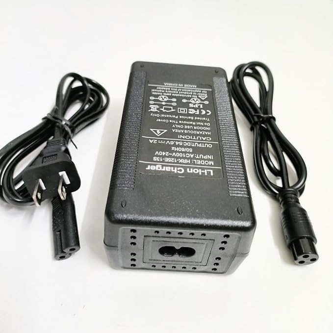 [Verified Fit] 54.6V 2A Charger 3-Prong for 48V BatteryDevice, Ever-Cross H5, Vsett-8, 8+, 9+ (NOT for 9), for KAABO-Mantis 8, 8 Pro, Zero 8, 9 etc. 48-54.6 Volt Scoote-r Charger