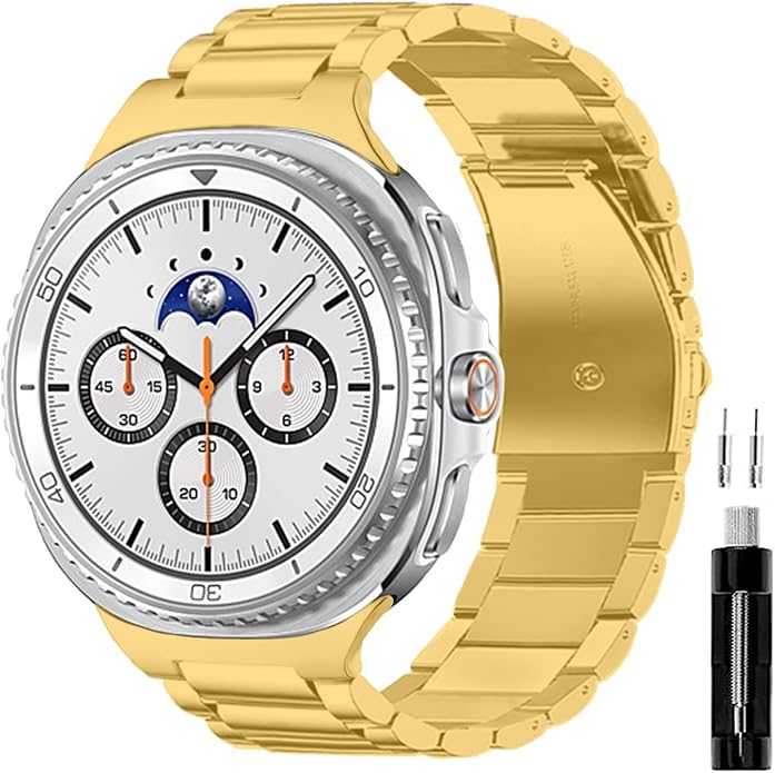 GOLDTOLUCK No Gap Stainless Steel Band Compatible with Samsung Galaxy Watch 8 7 6 5 4 Classic FE Pro Ultra 40mm 44mm 46mm 43mm 47mm 45mm 42mm Replacement Men Women Milanese Metal Elegant Casual