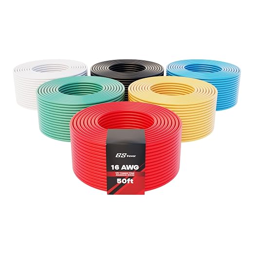 GS Power 300ft CCA 16 Gauge Wire Automotive, 50ft 6 Color Pack, 16 AWG 12volt, Speaker Electrical Wire Low Voltage Primary for Car Stereo Audio Video Trailer Harness LED Light Hookup Wiring DIY