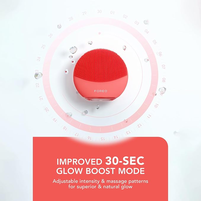 FOREO Luna 4 Mini Face Cleansing Brush & Massager - Premium Face Care - Enhances Absorption of Facial Products - Simple Skin Care Tools - for All Skin Types, Coral