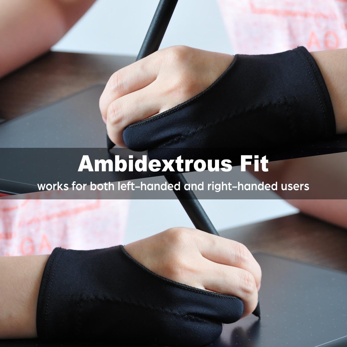 Drawing Glove, Artist Glove for Drawing Tablet iPad, Digital Art Palm Rejection Glove, Good for Left and Right Hand – M, 2 Pack