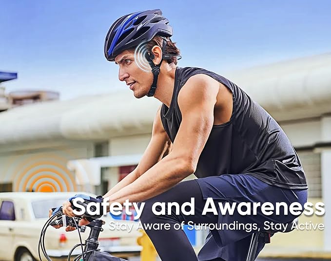 Bone Conduction Headphones, Open Ear Bluetooth 6.0 Wireless Earphones, IPX6 Sweatproof 26g Sports Headphones for Running Cycling Gym Hiking, 8H Playtime
