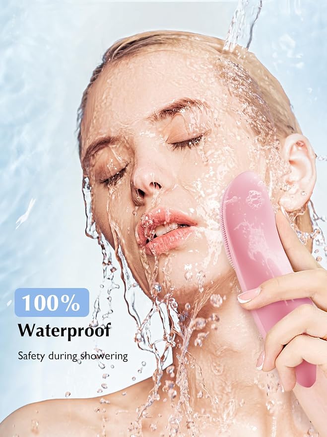 Silicone Face Scrubbe, 4 Cleansing Modes, Electric Face Brush for Men & Women Cleaning, Exfoliating, Massaging