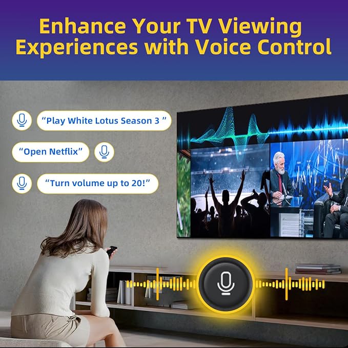 Rechargeable Voice Remote for Samsung Smart TVs, Replacement for 2019–2026 Samsung TV Remote Control with Solar Charging and Voice Search. 2-Year Warranty.