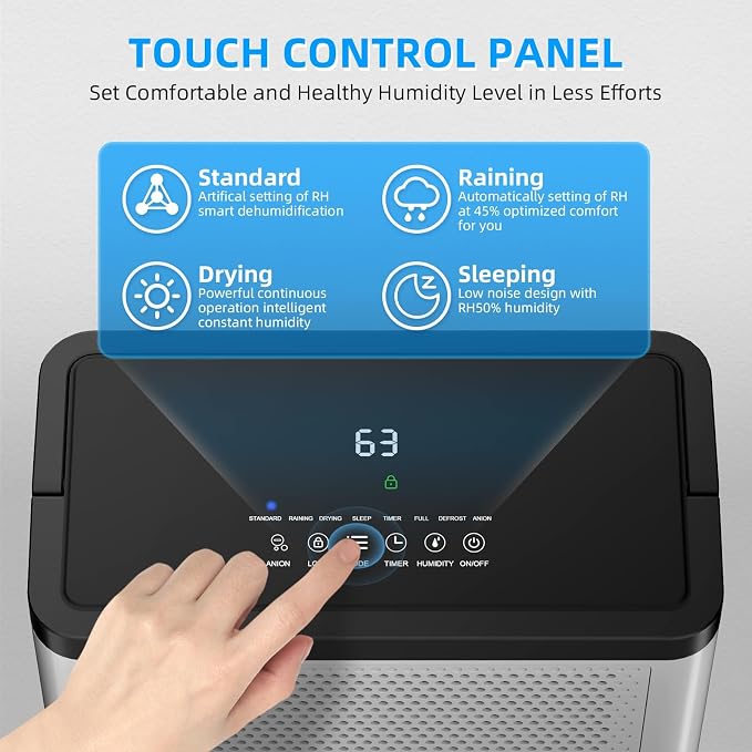 Airplus 1,500 Sq.Ft max 30 Pints Dehumidifier for Basement with Drain Hose, small dehumidifier with Reusable Filter,dehumidifier for rv Auto Shut