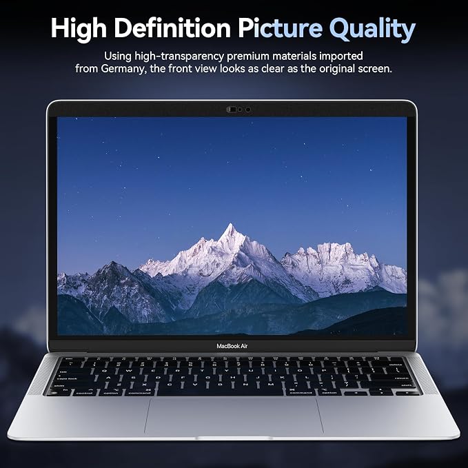 Magnetic Privacy Screen Protector Compatible with MacBook Pro 13 Inch(2016-2022, M1, M2)/MacBook Air 13 in (2018-2021, M1), Removable Anti Spy Blue Light Glare Shield Laptop Privacy Filter