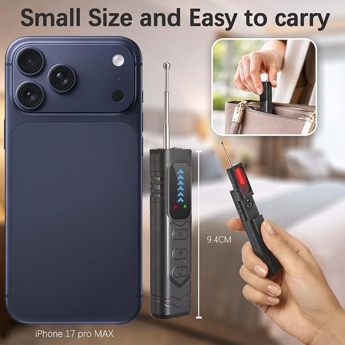 Hidden Camera Detectors，GPS Tracker Detector，Anti-Spy Detector,Listening Device Detector，Bug Detector for Travel, Hotel, Home, Car, Office