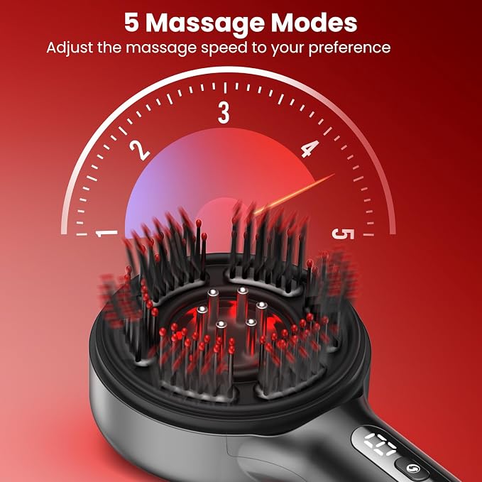 Electric Scalp Massager, Hair Oil Applicator, lPX7 Waterproof Scalp Massager Brush, Cordless Head Massager Scalp, Scalp Massage Comb for Home & Travel, Best Hair Care Gift for Mom & Wife, Grey