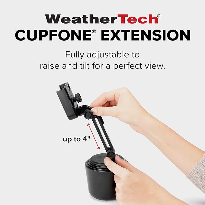 WeatherTech CupFone with Extension – Adjustable, Universal Cup Holder Cell Phone Mount Car & Truck Accessory – Best Design for iPhone & Smartphone Charging – Forest Green Metal Knobs