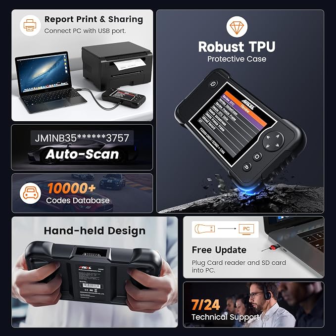 ANCEL FX2000-US OBD2 Scanner Diagnostic Tool, ABS SRS Transmission Airbag Car Scanner, Check Engine Car Code Reader, Automotive Diagnostic Tool Lifetime Free Upgrade