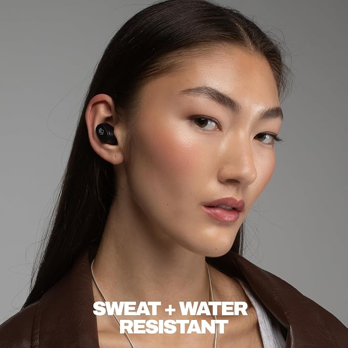 Skullcandy Dime 360 Wireless Earbuds, Bluetooth Headphones, Noise Isolating Fit, Up to 28 Hours Battery, Microphone for iPhone Android, Easy Carry with Clip-Anywhere Case - True Black