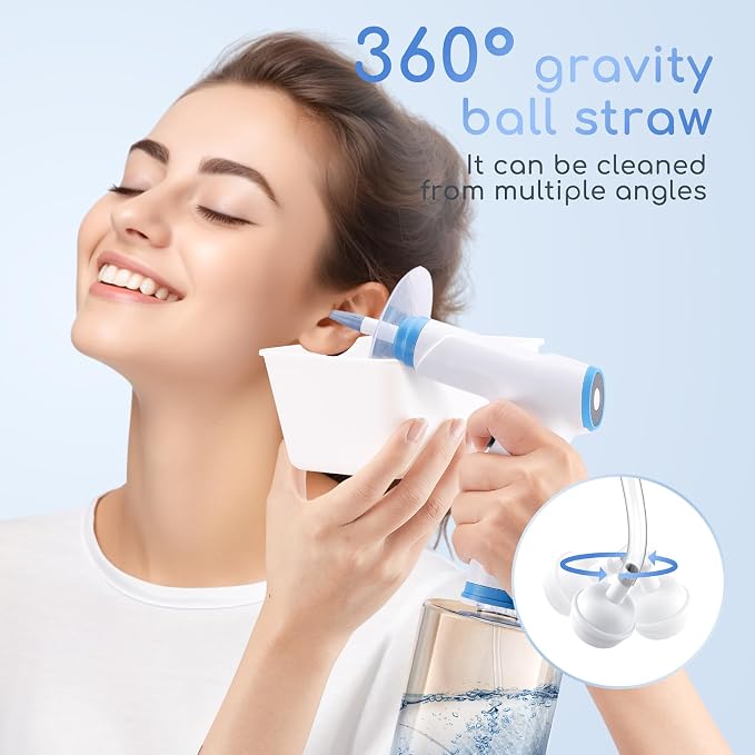 Earwax Removal - Electric Ear Irrigation Kit with 4 Pressure Modes, Ear Cleaner with Camera, 1080P Otoscope, Ear Cleaning Tool with 7-Piece Set, Earwax Removal Kit for Daily Cleaning(White)