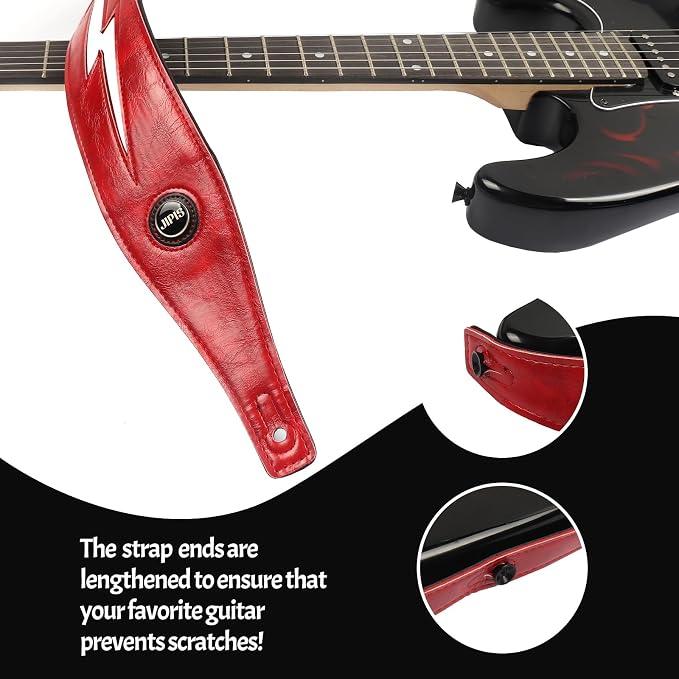 Handmade Retro Embossed Guitar Strap Super Soft Cowhide Leather Belt for Electric Acoustic Guitar Bass Guitarra Gig